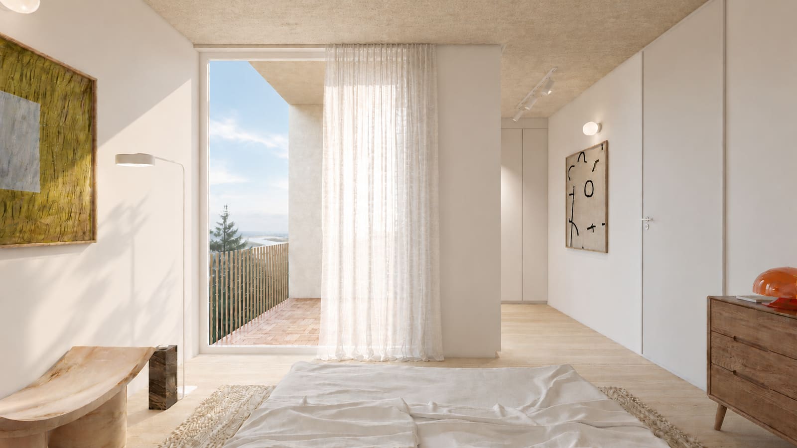 Bedroom opening onto the terrace